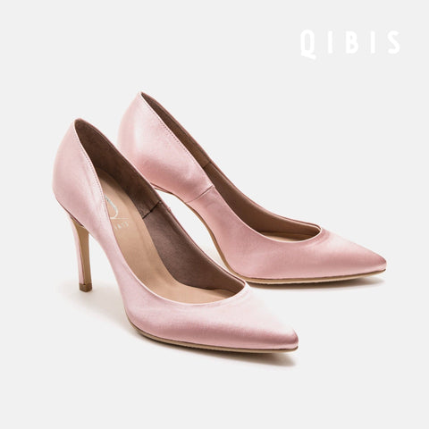 40%OFF:QIBIS ONE:9cmヒール ポインテッドトゥ パンプス(QM9004)Pベージュ/QIBIS(マミアン)