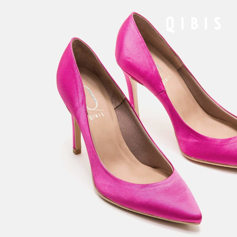 40%OFF:QIBIS ONE:9cmヒール ポインテッドトゥ パンプス(QM9004)ピンク/QIBIS(マミアン)