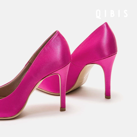 40%OFF:QIBIS ONE:9cmヒール ポインテッドトゥ パンプス(QM9004)ピンク/QIBIS(マミアン)