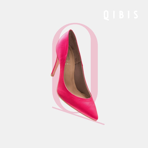 40%OFF:QIBIS ONE:9cmヒール ポインテッドトゥ パンプス(QM9004)ピンク/QIBIS(マミアン)