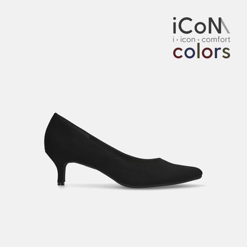 Basic Item SALE10%OFF：2024AW：iCoN COLORS：ポインテッドトゥ スエード パンプス（C57172）ブラックS/mamian（マミアン）