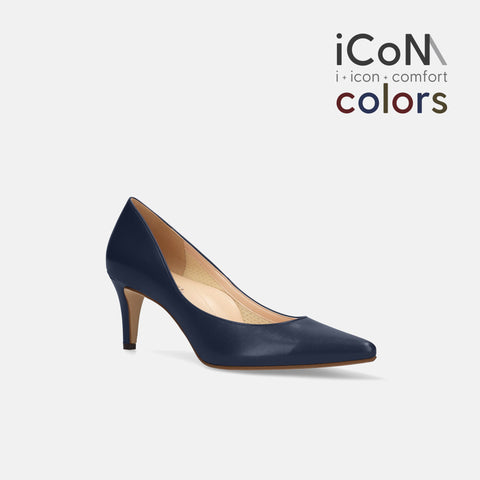 20%OFF：iCoN COLORS：ポインテッドトゥ スムース パンプス（C76533）ネイビー/mamian（マミアン）