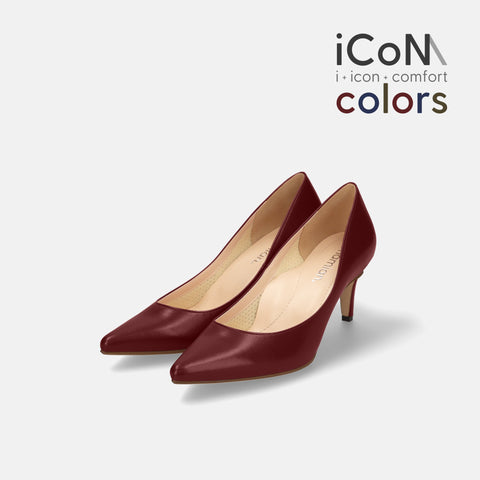 ラストワン20%OFF：2024AW：iCoN COLORS：ポインテッドトゥ スムース パンプス（C76533）ワイン/mamian（マミアン）