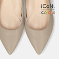 2025SS：iCoN COLORS：ポインテッドトゥ スムース フラットシューズ（C20143）グレージュ/mamian（マミアン）