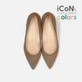 30%OFF：iCoN COLORS：ポインテッドトゥ スエード パンプス（C57172）トープS/mamian（マミアン）