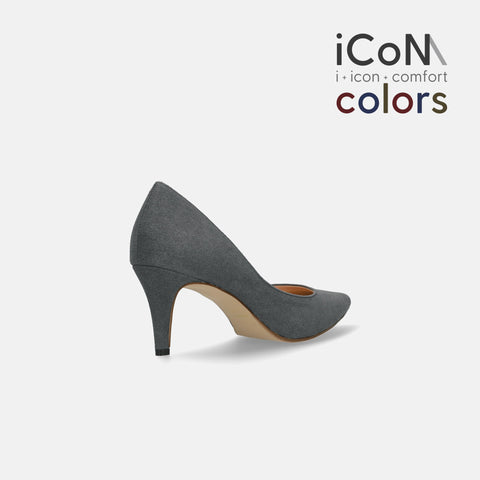 30%OFF：iCoN COLORS：ポインテッドトゥ スエード パンプス（C76532）チャコールS/mamian（マミアン）