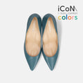 30%OFF：iCoN COLORS：ポインテッドトゥ スムース パンプス（C76533）アッシュブルー/mamian（マミアン）