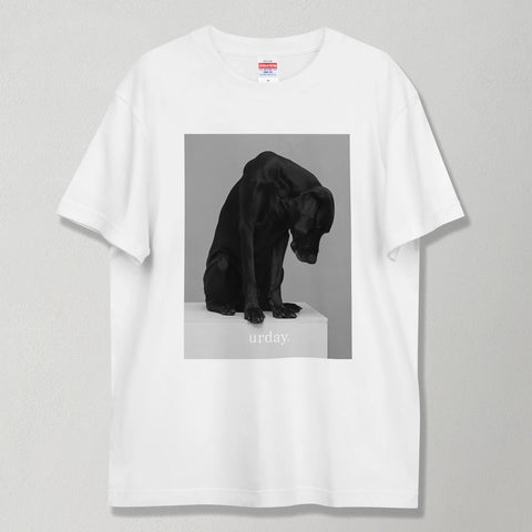 urday【Animal／Black Dog／WB】フォトTシャツ（8398577）ホワイト/urday（マミアン）