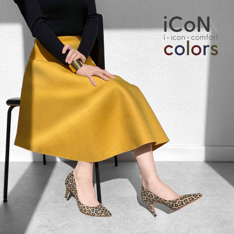 20%OFF：iCoN COLORS：ポインテッドトゥ スエード パンプス（C76532）レオパードS/mamian（マミアン）