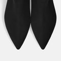 60%OFF：ポインテッドトゥ ストレッチフラットブーツ（4788）ブラックS/mamian（マミアン）