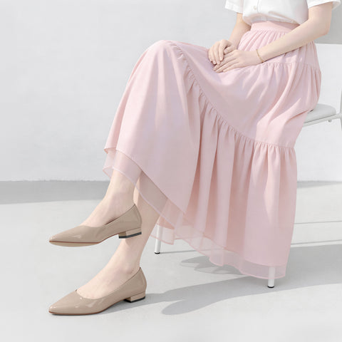 2026SS：iCoN COLORS：ポインテッドトゥ フラットシューズ（C20143）グレージュE