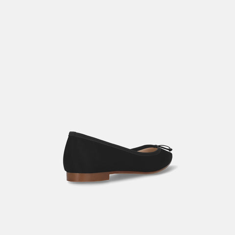 2026SSBI：ポインテッドトゥ フラット バレエシューズ（1333）ブラックサテン/mamian（マミアン）
