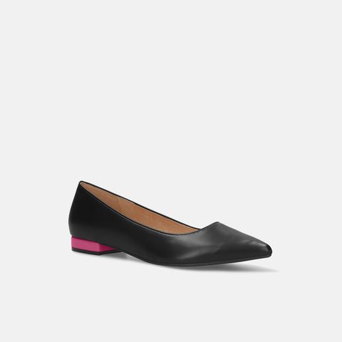 予約：2026SS：アクセントヒール フラットシューズ（4797）ブラック