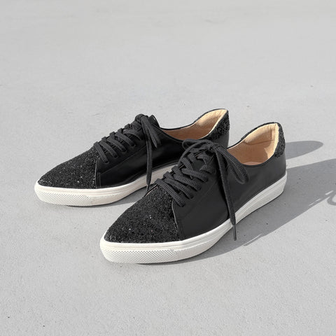 予約：グリッターコンビ スニーカー（m1004）ブラック/C/mamian（マミアン）