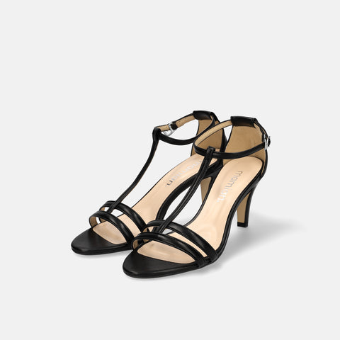 予約：2026SS：Tストラップ シンプル サンダル（724）ブラック/mamian（マミアン）