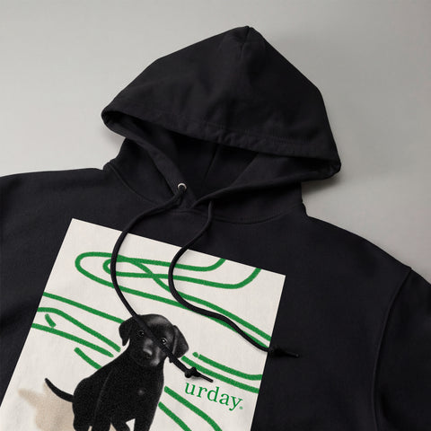 予約：urday【dog】アートワークスウェットプルパーカ（u-a-spk-0001-08）ブラック