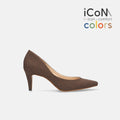 予約：2025SS：iCoN COLORS：ポインテッドトゥ リネン パンプス（C76535）ブラウンL/mamian（マミアン）