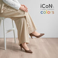 予約：2025SS：iCoN COLORS：ポインテッドトゥ リネン パンプス（C76535）ブラウンL/mamian（マミアン）