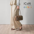 予約：2025SS：iCoN COLORS：ポインテッドトゥ リネン パンプス（C76535）ブラウンL/mamian（マミアン）