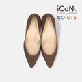 予約：2025SS：iCoN COLORS：ポインテッドトゥ リネン パンプス（C76535）ブラウンL/mamian（マミアン）