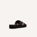 限定特価3,490円：【ユニセックス】厚底 プラットフォーム クロス サンダル（m10bn07）ダークブラウン/mamian（マミアン）